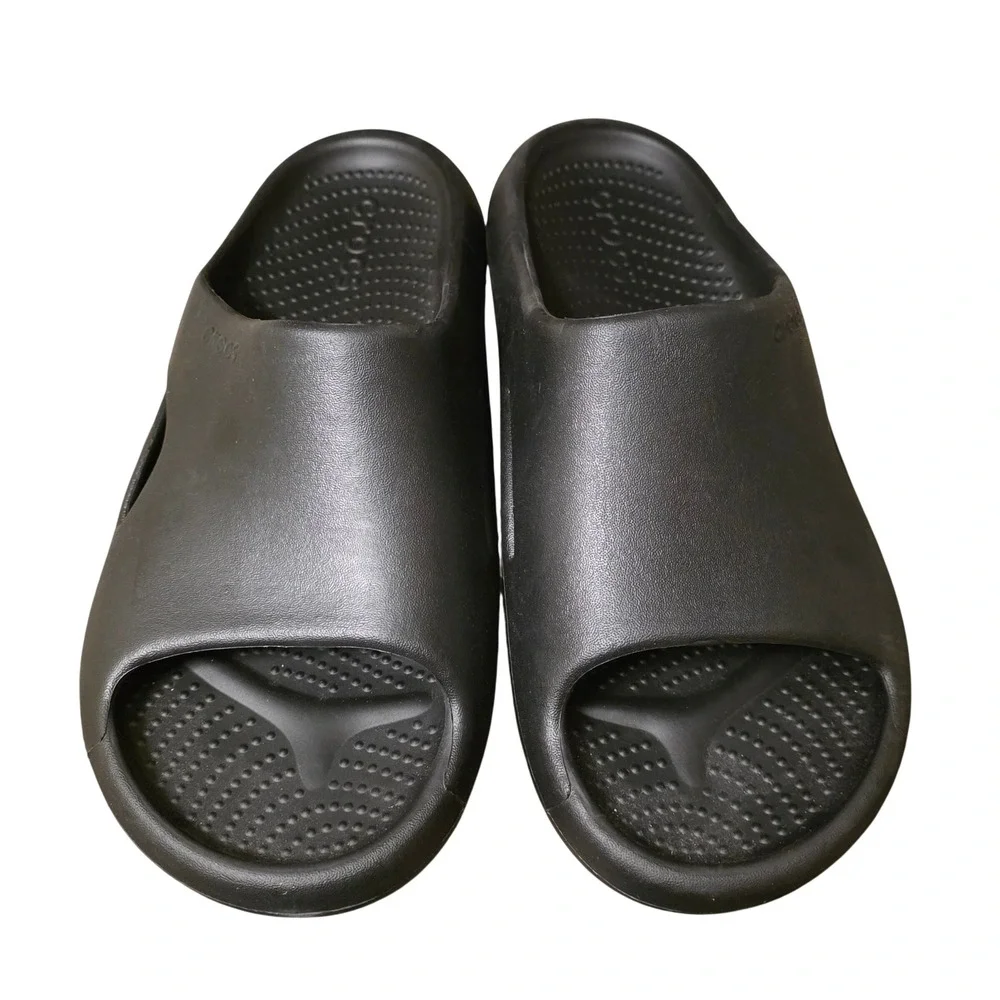 Crocs Mellow Recovery Slides Black Mens 9 Womens 11 Slip On Comfort Sandals